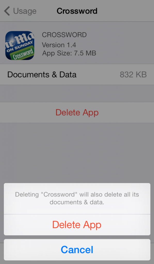 Delete App Screenshot iPhone