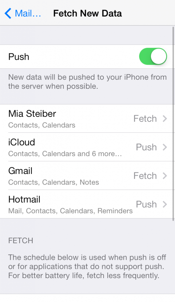 Fetch New Data - push iOS7 screenshot iPhone