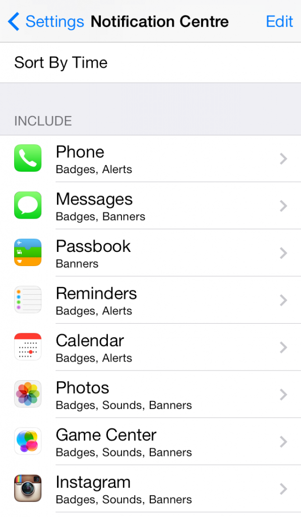 Notification Centre - Include screenshot iPhone iOS7