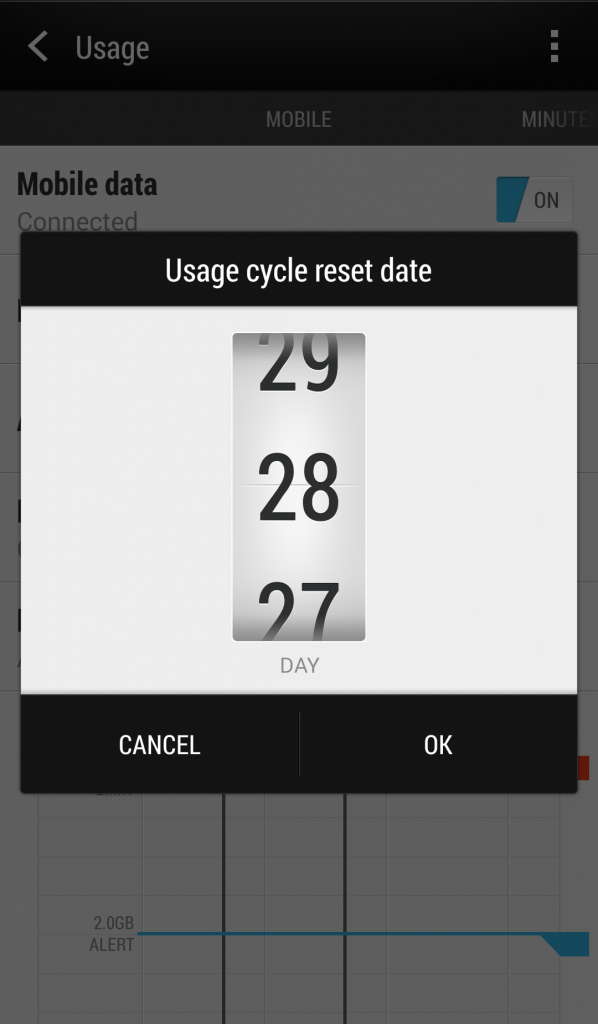 HTC Screenshot Reset Billing Cycle