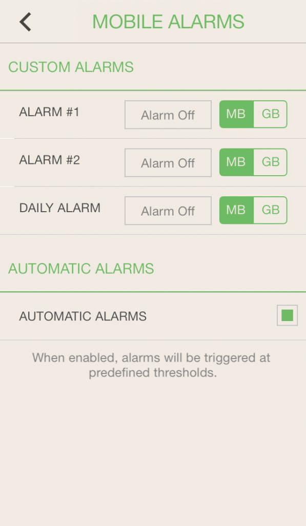 my data manager - alarms page app ios7 iphone